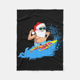 Weihnachten Santa Claus Hawaiian Surfen Sommer Sur Fleecedecke
