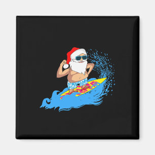 Weihnachten Santa Claus Hawaiianisches Surfen Somm Magnet