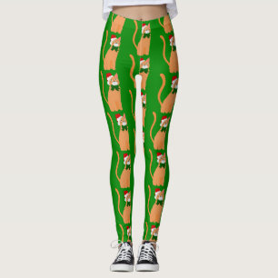 weihnachten santa claus hut orange katze leggings