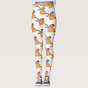 weihnachten santa claus hut orange tabby katze leggings
