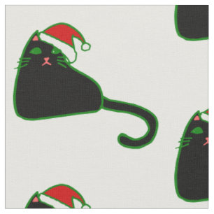 weihnachten santa claus hut schwarze katze stoff