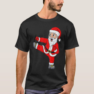 Weihnachten Santa Claus Karate Lustige Jungen Kind T-Shirt