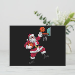 Weihnachten Santa Claus macht einen Basketball-Dun