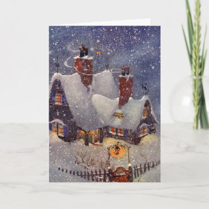 Weihnachten, Santa Claus North Pole Workshop Feiertagskarte