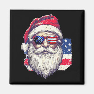 Weihnachten Santa Claus Patriotisch Usa Sonnenbril Magnet