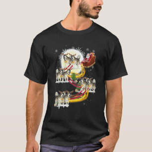 Weihnachten Santa Claus Reitend Husky Husky Xmas T-Shirt