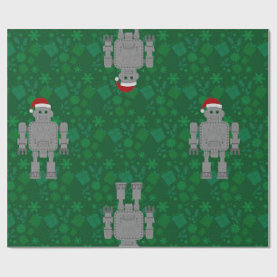 weihnachten santa claus robot geschenke geschenkpapier