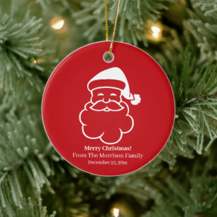 Weihnachten Santa Claus rot weiß benutzerdefiniert Keramik Ornament