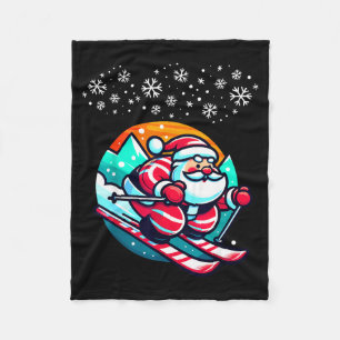Weihnachten Santa Claus Skifahren Piste Ski Hütte Fleecedecke