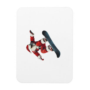 Weihnachten Santa Claus Snowboard Snowboardfahren Magnet