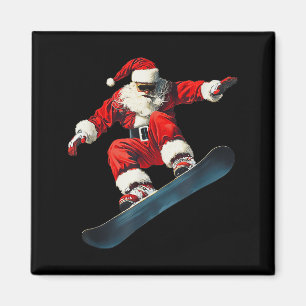 Weihnachten Santa Claus Snowboard Snowboarding Sno Magnet