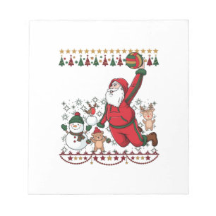 Weihnachten Santa Claus Volleyball Schneemann Renn Notizblock