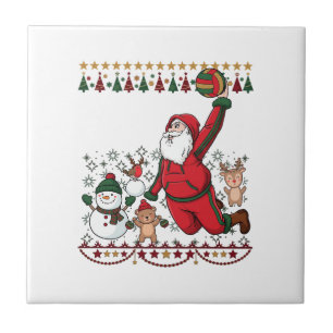 Weihnachten Santa Claus Volleyball Schneemann Rent Fliese