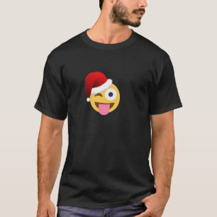 weihnachten santa claus zwinkerndes emoji T-Shirt