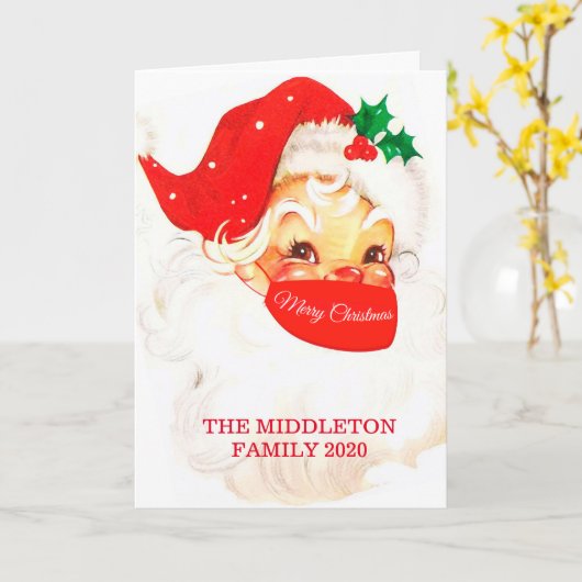 Weihnachten Santa Corona Maske Soziale Distanz Rot Karte (Gelbe Blume)