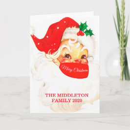 Weihnachten Santa Corona Maske Soziale Distanz Rot Karte