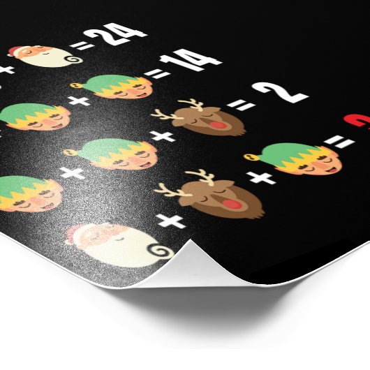 Weihnachten Santa Elf Snowman Math Lehrer Funny Gi Fotodruck (Ecke)