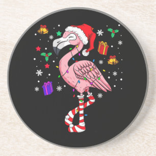 Weihnachten Santa Flamingo Lover Funny Classic Getränkeuntersetzer