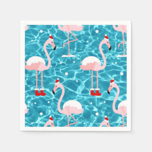 weihnachten santa flamingo serviette