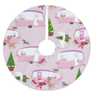 weihnachten santa flamingo wohnwagenpark polyester weihnachtsbaumdecke