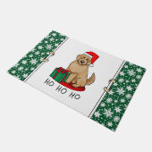 Weihnachten Santa Goldendoodle (goldrot) Hund Nied Fußmatte (Schrägansicht)
