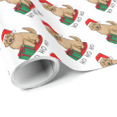 Weihnachten Santa Goldendoodle (goldrot) Hund Nied Geschenkpapier (Rolleneckpunkt)
