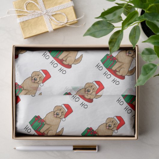Weihnachten Santa Goldendoodle (goldrot) Hund Nied Seidenpapier (Geschenk)