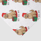 Weihnachten Santa Goldendoodle (goldrot) Hund Nied Seidenpapier (Ausschnitt)