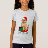 Weihnachten Santa Goldendoodle (goldrot) Hund Nied T-Shirt (Vorderseite)
