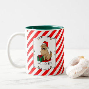 Weihnachten Santa Goldendoodle (goldrot) Hund Nied Zweifarbige Tasse