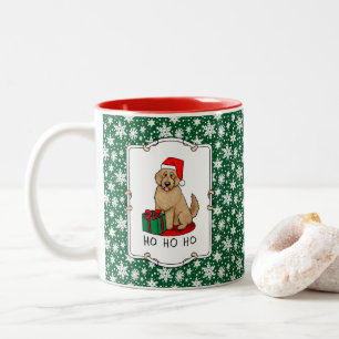 Weihnachten Santa Goldendoodle (goldrot) Hund Nied Zweifarbige Tasse