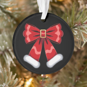 Weihnachten Santa Gürtel Schleife Rot Pelz Ornamen Ornament