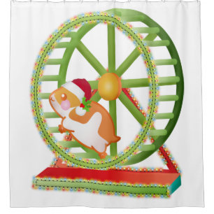 weihnachten santa hamster duschvorhang