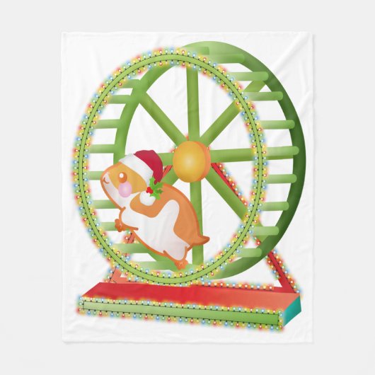 weihnachten santa hamster fleecedecke (Vorderseite)
