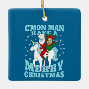 weihnachten santa joe biden kamala harris einhorn keramikornament