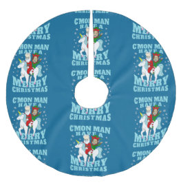 Weihnachten santa joe biden kamala harris unicorn polyester weihnachtsbaumdecke