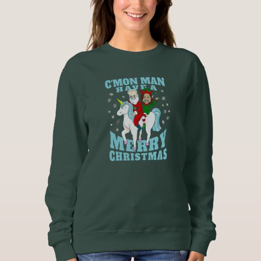 Weihnachten santa joe biden kamala harris unicorn sweatshirt (Vorderseite)