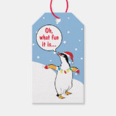 Weihnachten Santa Penguin sagt Geschenkanhänger (Vorderseite)