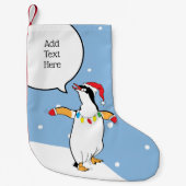 Weihnachten Santa Penguin sagt Kleiner Weihnachtsstrumpf (Vorderseite)