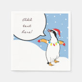 Weihnachten Santa Penguin sagt Serviette (Vorderseite)