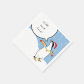 Weihnachten Santa Penguin sagt Serviette (Ecke)