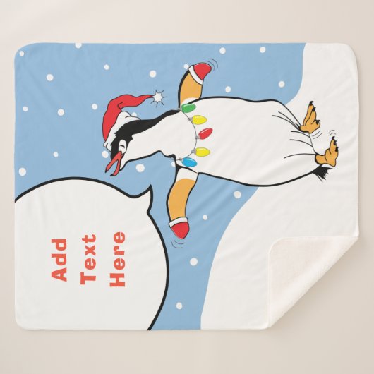 Weihnachten Santa Penguin sagt Sherpadecke (Vorderseite (Horizontal))