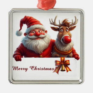 🎄 Weihnachten Santa Rentier Feiertagsdekoration A Ornament Aus Metall