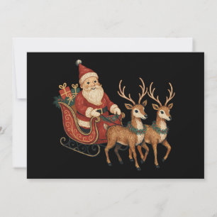 Weihnachten Santa Schlitten Rentiere Xmas Ferien Einladung