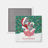 Weihnachten - Santa Teddy Bear Magnet (Vorderseite/Rückseite)