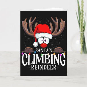 Weihnachten Santas kletterndes Rentier passendes X Karte
