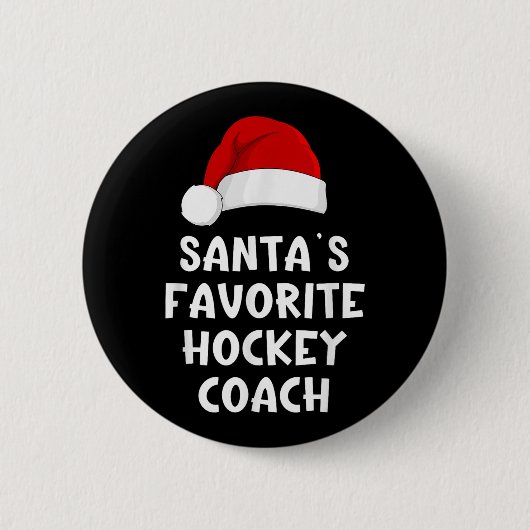 Weihnachten Santas Lieblings-Hockey-Coach Funny Xm Button (Vorderseite)