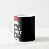 Weihnachten Santas Lieblings-Hockey-Coach Funny Xm Kaffeetasse (Vorderseite Links)