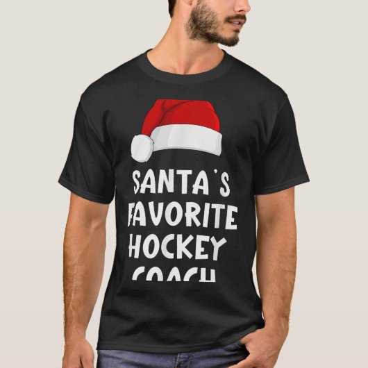 Weihnachten Santas Lieblings-Hockey-Coach Funny Xm T-Shirt (Vorderseite)