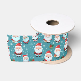 Weihnachten - Santas und Schneeflocken Satinband